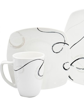 Vajilla cerrada Kaiser 16 piezas porcelana