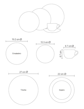 Vajilla Köstlich Marselle de porcelana para 8 personas