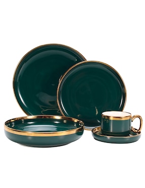 Vajilla Cerrada N Narrative Green Gold 20 Piezas Porcelana