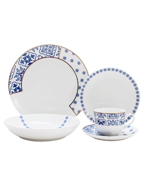 Vajilla cerrada N Narrative Borja de porcelana para 4 personas