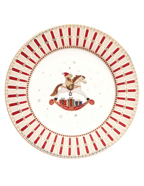 Set de plato para postre navideño N Narrative Polar Express de porcelana 4 piezas