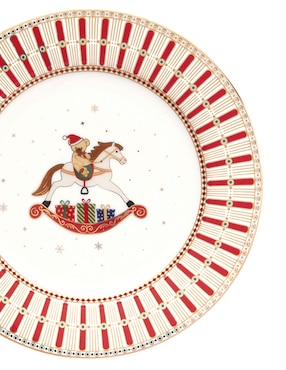 Set de plato para postre navideño N Narrative Polar Express de porcelana 4 piezas