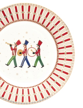 Set de plato para postre navideño N Narrative Polar Express de porcelana 4 piezas