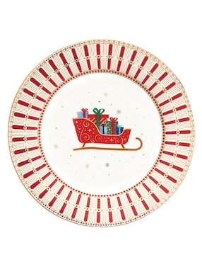 Set de plato para postre navideño N Narrative Polar Express de porcelana 4 piezas