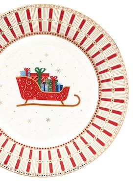 Set de plato para postre navideño N Narrative Polar Express de porcelana 4 piezas