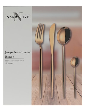 Set cubiertos N Narrative Bonor de acero inoxidable 16 piezas