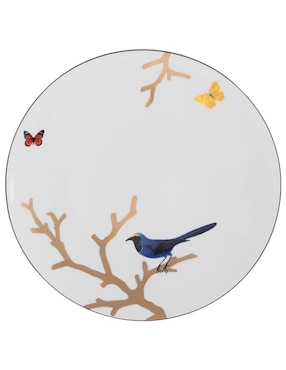 Plato trinche Bernardaud Aux Oiseaux de porcelana