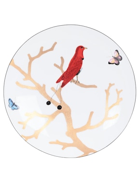 Plato ensalada Bernardaud Aux Oiseaux de porcelana