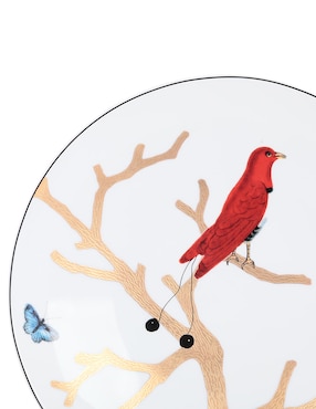 Plato ensalada Bernardaud Aux Oiseaux de porcelana