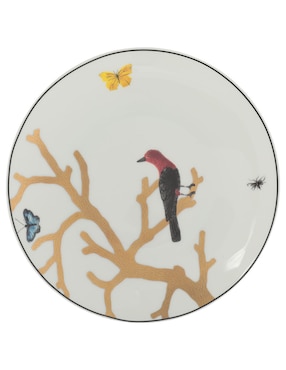 Plato pan Bernardaud Aux Oiseaux de porcelana