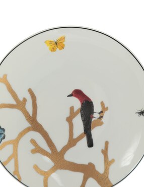 Plato pan Bernardaud Aux Oiseaux de porcelana