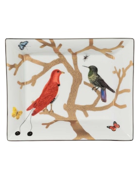 Bandeja decorativa Bernardaud Aux Oiseaux de porcelana