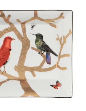 Bandeja decorativa Bernardaud Aux Oiseaux de porcelana