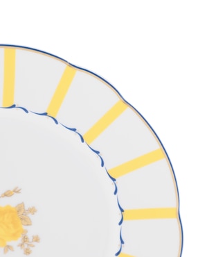 Plato ensalada Bernardaud Brocante Amarillo de porcelana
