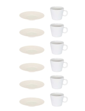 Set De Tazas Terno Bernardaud Ecume 12 Piezas