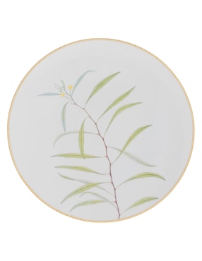 Plato trinche Bernardaud Jardin Indien de porcelana