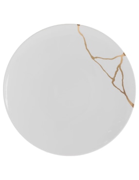 Plato trinche Bernardaud Kintsugi de porcelana