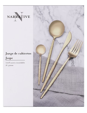 Set cubiertos N Narrative Jaspe de acero inoxidable 16 piezas