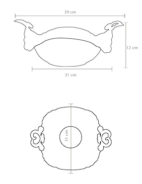 Platón Crown Baccara Cometa de porcelana