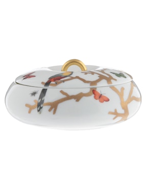 Contenedor Bernardaud Aux Oiseaux de porcelana