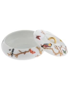 Contenedor Bernardaud Aux Oiseaux de porcelana