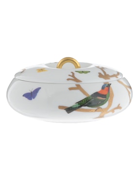 Contenedor Bernardaud Aux Oiseaux de porcelana