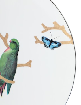 Plato trinche Bernardaud Aux Oiseaux de porcelana