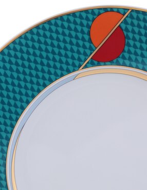 Plato postre Vista Alegre Futurismo de porcelana
