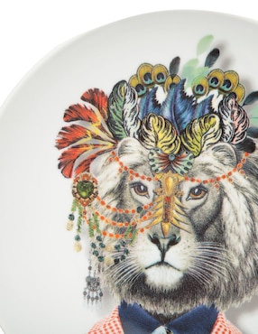 Plato postre Vista Alegre Jungle King de porcelana