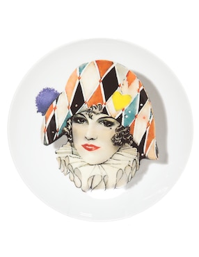 Plato postre Vista Alegre Miss Harlequin de porcelana