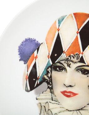 Plato postre Vista Alegre Miss Harlequin de porcelana