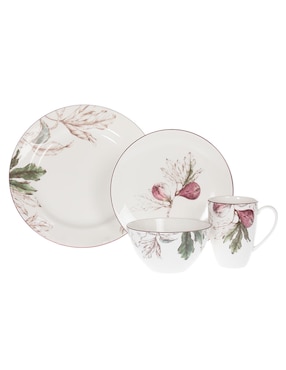 Vajilla Cerrada Portmeirion Nature's Bounty De Porcelana 4 Piezas