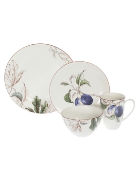 Vajilla cerrada Haus Sweetflower de porcelana 32 piezas