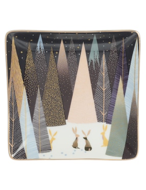 Set platos Portmeirion London Frosted de porcelana 3 piezas