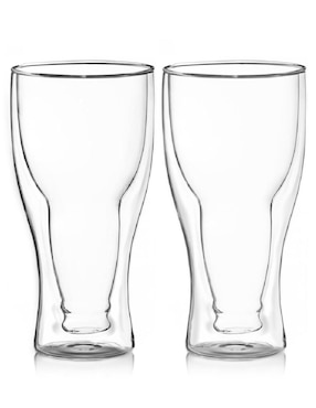 Vaso Para Cerveza Magma Life De Vidrio Con 2 Piezas