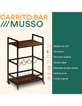 Carro de bar áreas múltiples Mubson MDF