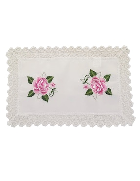 Mantel Ind Rectangular Blanme Rosas 3