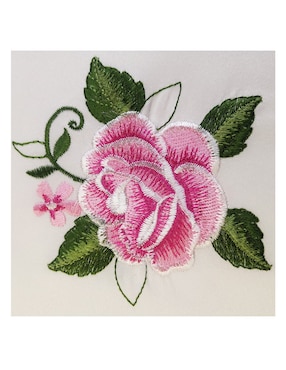 Mantel individual rectangular de poliéster Blanme Rosas 3