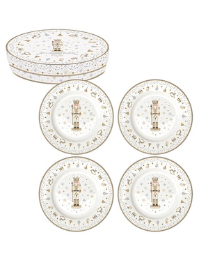 Set de plato para postre N Narrative Royal Nutcracker de porcelana 4 piezas