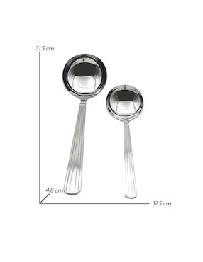 Set cubiertos para servicio Alzasi de acero inoxidable 2 piezas