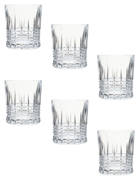 Set vaso Doble Pack Bohemia Pinna de cristal con 6 piezas