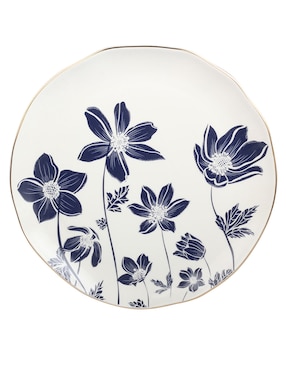 Plato trinche N Narrative Anemone Flowers de porcelana