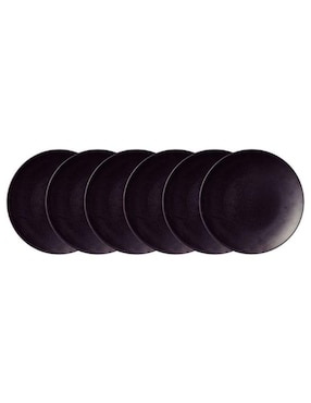 Set platos Tramontina Hematita de porcelana 6 piezas