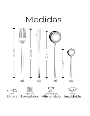 Set cubiertos Wünd de acero inoxidable 24 piezas