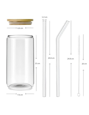 Set vaso Doble Pack Wünd de vidrio con 4 piezas