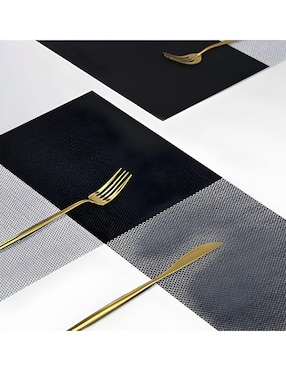 Set mantel individual rectangular de ratán pvc Wünd