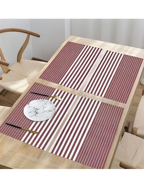 Set mantel individual rectangular de ratán pvc Wünd