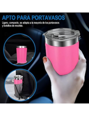 Set vaso con tapa y popote Wünd con 4 piezas