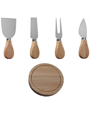 Set Tabla Para Queso Wünd De Madera Y Acero Inoxidable