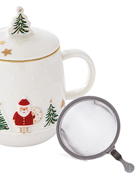 Infusor N Narrative Let It Snow Santa de porcelana para té